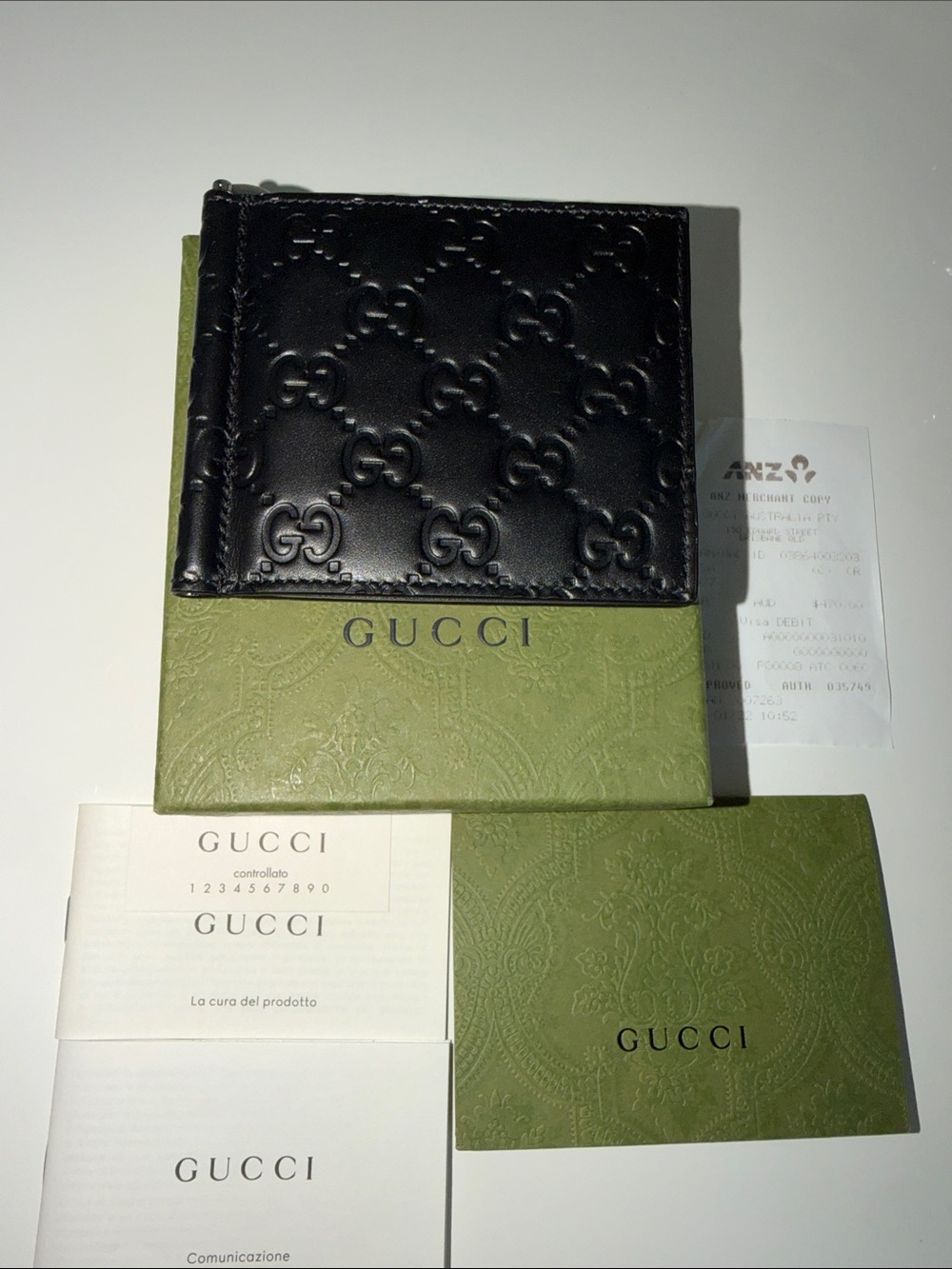 Gucci Black Embossed GG Leather Wallet